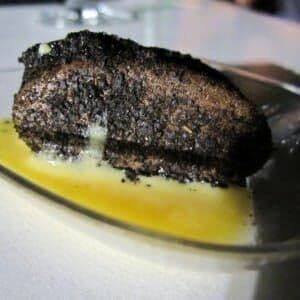 Foie gras in ashes by chef Mikel Alonso