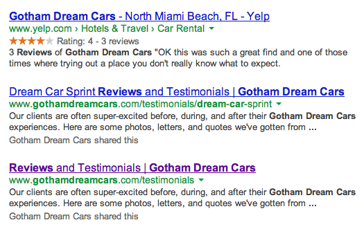 gotham dream car testimonials