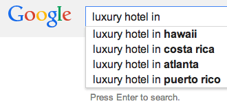 luxury hotel marketing 2014 google