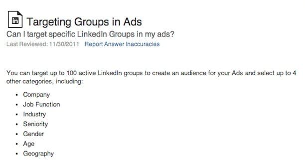 linkedin group advertising