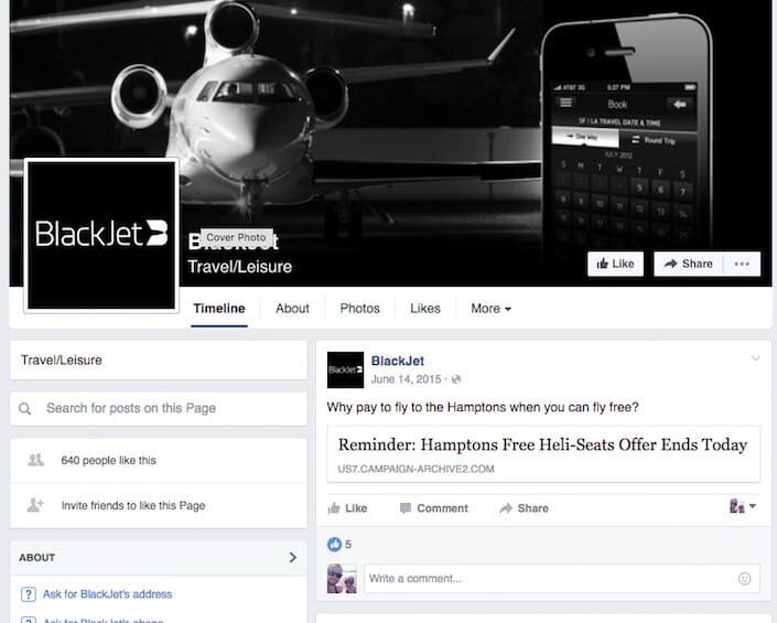 blackjet facebook bleh